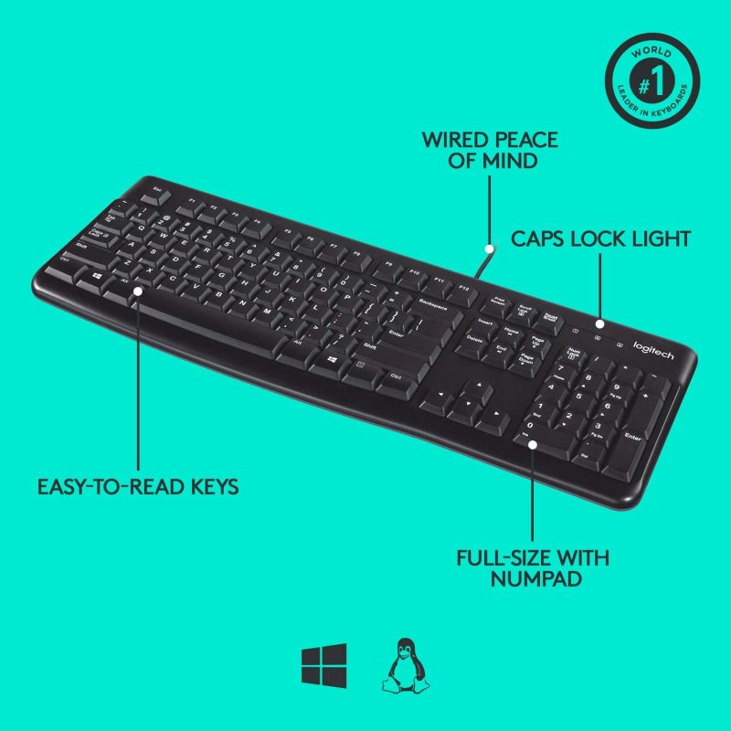 Logitech K120 USB Wired Desktop Keyboard - Image 4