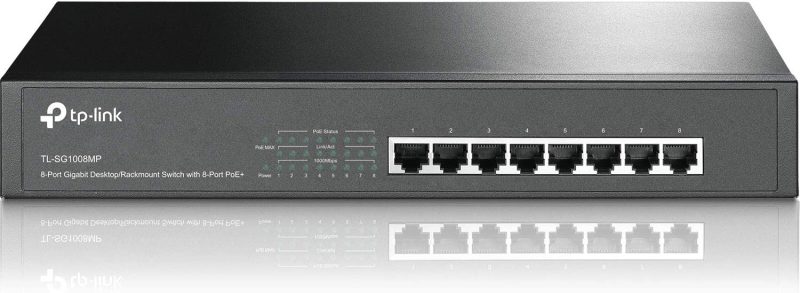 TP-Link TL-SG1008MP V2 | 8 Port Gigabit PoE Switch | 8 PoE+ Ports @153W | Rackmount | Plug & Play - Image 1
