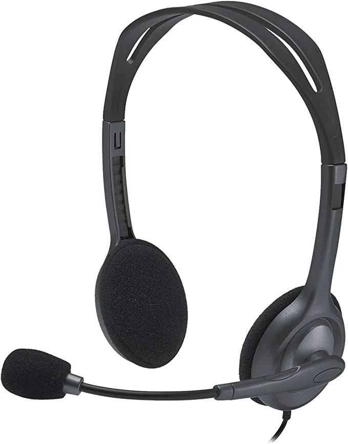 Logitech H111 Wired Headset-1 Logitech H111 Wired Headset, Stereo Headphones with Noise-Cancelling Microphone, 3.5 mm Audio Jack - Image 1