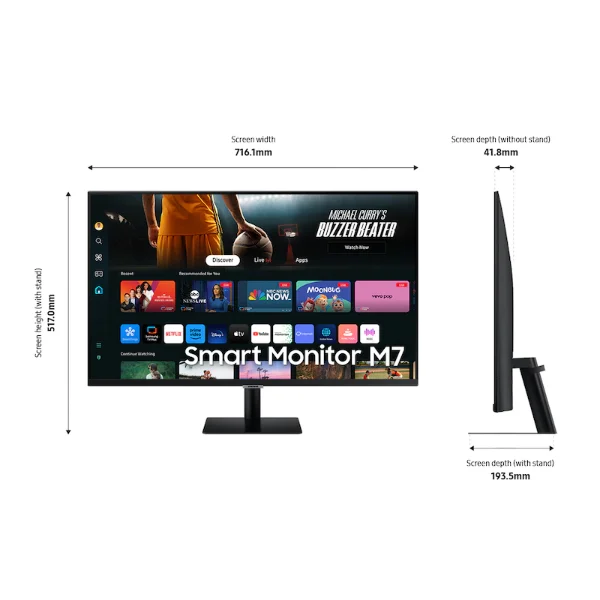 Samsung-M7-32_-M70D-Smart-Monitor-with-Streaming-TV-3 Samsung M7 32″ M70D Smart Monitor with Streaming TV LS32DM703UMXUE - Image 2