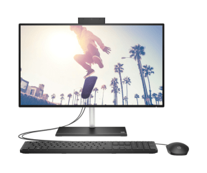 HP All-in-One 24-cb1026nh Bundle All-in-One PC Intel Core i5-1235U 23.8" FHD 8GB DDR4 3200 512GB PCIe NVMe SSD HP True Vision 720p HD Privacy Camera With Integrated Dual Array Digital Microphones Dual 2W Speakers HP 225 USB Keyboard and Mouse FreeDOS