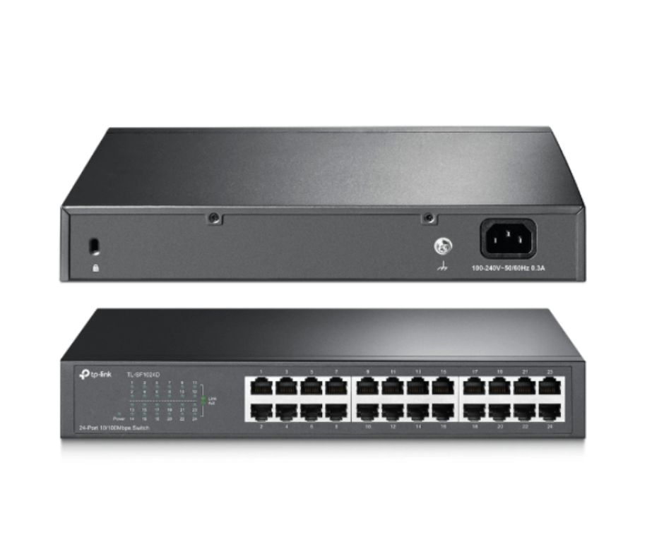 TP-Link TL-SF1024D 24-port 10100Mbps DesktopRackmount Switch 2 TP-Link TL-SF1024D 24-port 10/100Mbps Rackmount Switch