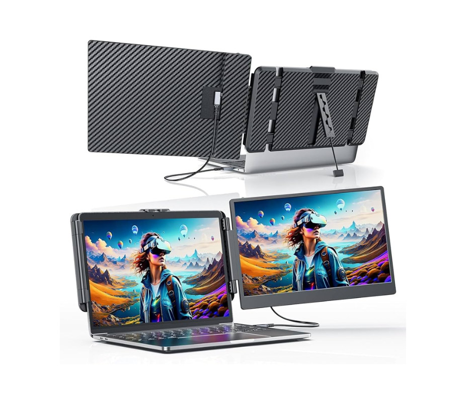 V2COM 2023 Upgraded S1 14” Portable Monitor for Laptop Screen Extender Monitor 1 V2COM 2023 Upgraded S1 14” Portable Monitor for Laptop Screen Extender Monitor 1080P FHD IPS Dual Laptop Monitor Extender Plug and Play Type-C/HDMI for 13-17.3 inch Laptop - Image 2